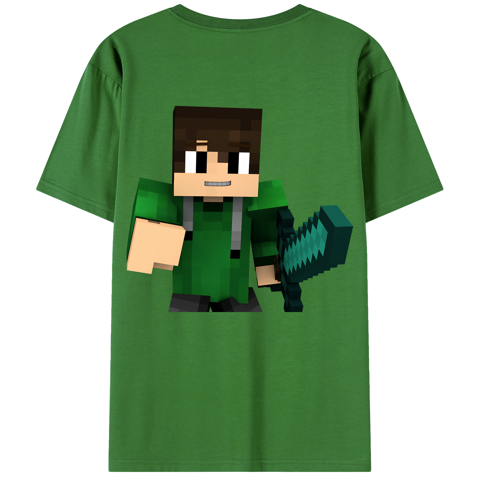 （画像用） マインクラフト ブロックの世界 Minecraft MC Block world レディース半袖Tシャツ(バックプリント)